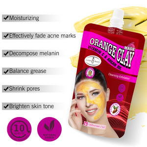 Mascarilla <span class=keywords><strong>facial</strong></span> OEM para el cuidado de la piel, vitamina C, aceite de argán, <span class=keywords><strong>arcilla</strong></span> para mujeres, blanqueamiento <span class=keywords><strong>facial</strong></span>, limpieza, exfoliación, se puede usar en mascarillas para el cuello y la nariz - Product Image 1