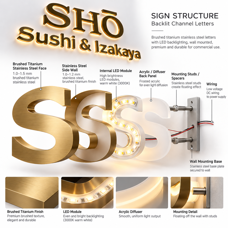 Led Signage Steel Custom 3D Hologram Fan LED Backlit Signage for Bar & Restaurant ...