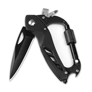 Mousqueton d'extérieur Multitool EDC Couteau <span class=keywords><strong>de</strong></span> poche Équipement <span class=keywords><strong>de</strong></span> <span class=keywords><strong>survie</strong></span> avec couteau mousqueton brise-verre - Product Image 1