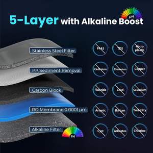 カウンタートップ100 GPD冷却およびインスタントホットROシステムホームRV用ウォーターフィルターポータブルピッチャーフィルター付き生涯リマインダー - Product Image 6