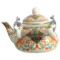 Bouilloire rétro en métal émaillé en forme de poire avec infuseur, pour thé et café, compatible cuisinière, avec poignée pour usage domestique quotidien, accessoire pour pot à eau