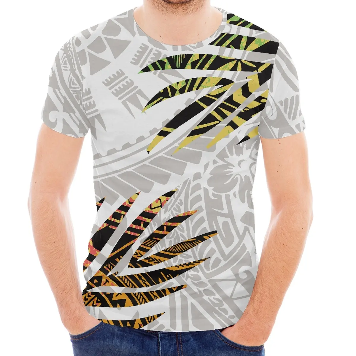 High Quality Polyester Flag Custom Clothing Wholesale Polynesian Style Summer T-shirt For Men Short Sleeve T Shirts