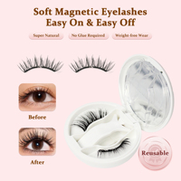 Faux cils sans colle en gros, cils magnétiques doux, bandes de cils véganes sans cruauté pour les magasins de beauté, courbure CC, enregistrés CPNP