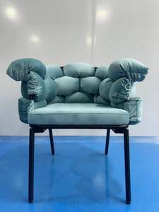 Poltrona Singola <span class=keywords><strong>Aviator</strong></span> di Lusso Moderna in Tessuto, Sedia da Pranzo Popolare all'Ingrosso - Product Image 3