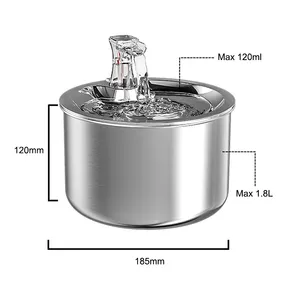 Оптовая продажа, лучший фильтр 2L из нержавеющей стали, автоматический диспенсер для воды для кошек, домашних животных, питьевого питомца, фонтан для воды
