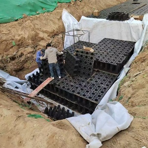 Module de stockage d'eau de pluie souterrain recyclé, réservoir de drainage pour l'aménagement paysager et le recyclage des eaux de pluie dans les parcs - Product Image 6
