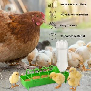 Mangeoire et <span class=keywords><strong>abreuvoir</strong></span> 2 en 1 pour volailles, en plastique anti-déversement, bac à nourriture automatique pour poulets, canards, <span class=keywords><strong>cailles</strong></span> et oiseaux - Product Image 6
