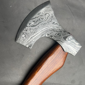 Custom Handmade Damascus Steel <b>Axe</b> with Wooden <b>Handle</b> Outdoor Bushcraft Camping Chopping Tool OEM Service Damascus Steel <b>Axes</b> - Product Image 2