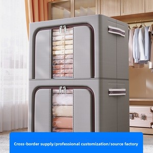 Caja de almacenamiento de tela Oxford bicolor, grande y gruesa, 3 tamaños 22/66/100L, bolsa plegable de tela para guardar <span class=keywords><strong>edredones</strong></span> y ropa para dormitorio - Product Image 6