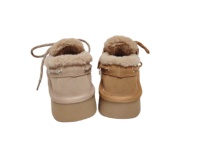 Bottes de neige personnalisées pour femmes, en daim véritable, doublées de fourrure, à lacets, plateforme, chaudes, antidérapantes, confortables pour l'intérieur