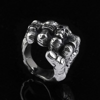 Bagues punk vintage pour hommes, anneaux ajustables ouverts avec motifs Aigle, Dragon, Croix, Esprit, Araignée, vente en gros