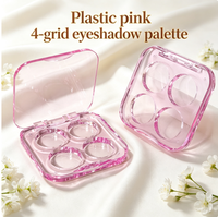 Plastik-Palette in Rosa mit 4 Fächern für Lidschatten, 2g*4 8g, Individueller Aufdruck auf der Hülle, Leere Lidschatten-Palette, Concealer-Palette