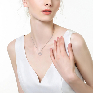Mylove 2025 nuevos productos plata 925 joyería niña regalo <span class=keywords><strong>20</strong></span> trébol flor collar circón colgante para mujer - Product Image 3