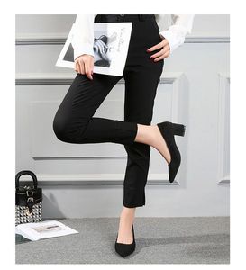 Zapatos <span class=keywords><strong>DE</strong></span> TRABAJO <span class=keywords><strong>DE</strong></span> VESTIR sin cordones negros para mujer profesional, 5cm <span class=keywords><strong>de</strong></span> alto, medio largo, cómodo, pies no cansados, <span class=keywords><strong>azafata</strong></span> - Product Image 3