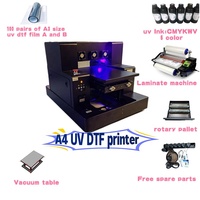 Imprimante UV DTF automatique à film AB, imprimante à plat UV A4, imprimante à vernis, machine d'impression d'autocollants pour coque de téléphone, bouteille, verre, métal