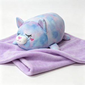 Peluche chat personnalisée, peluche chat tie-dye, ensemble couverture et peluche chat - Product Image 3