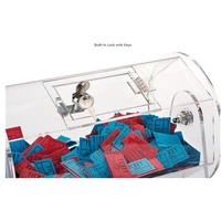 Tambour de loterie rotatif transparent en acrylique OEM personnalisé boîte de tirage de billets de loterie boîte de loterie en plastique avec serrures