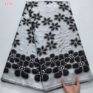 4250 africano Jacquard broccato tessuti di pizzo nigeriano damasco 2025 le ultime donne francesi pizzo dorato per abito da sposa - Product Image 6