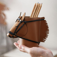 Porte-stylos en cuir PU, organisateur de bureau, support pour télécommande, support pour pinceaux de maquillage, porte-crayons, décoration de bureau et de maison