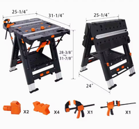 Table de travail et chevalet portables robustes à double fonction, hauteur réglable, table de travail robuste de 500 livres