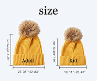 Bonnet tricoté unisexe personnalisé avec logo brodé et pompon en fausse fourrure, idéal pour la promotion de marque - Vente en gros, chaud et côtelé pour l'hiver