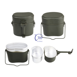 Bán buôn phụ kiện ngoài trời Đức-phong cách ăn trưa hộp chiến thuật cắm trại lộn xộn Kit Set với cup muỗng nĩa dao nhôm cup bếp - Product Image 3