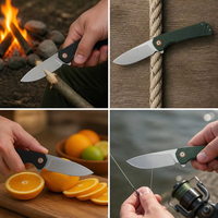 Couteau tactique pliable, survie en plein air, autodéfense, camping, chasse, couteau en acier inoxydable, manche en lin, logo personnalisé T0058