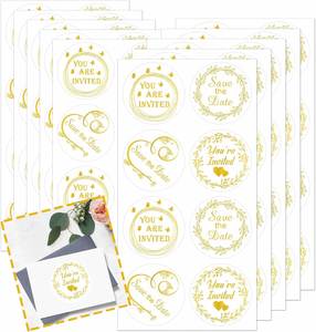 Autocollants transparents carrés pour enveloppes, autocollants personnalisés pour emballage cadeau, fête prénatale, mariage, faveur de fête - Product Image 5