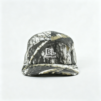 Casquettes de baseball unisexe ajustables en coton à 5 panneaux, motif camouflage arbre uni, visière plate, pour le camping et les sports de plein air, vente en gros