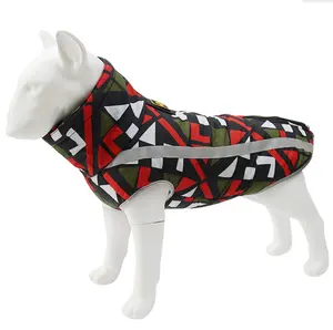 Veste d'hiver pour chien, logo personnalisé, réfléchissant, 100% coton, vêtement pour chien, pitbull, coloré blanc, vente en gros