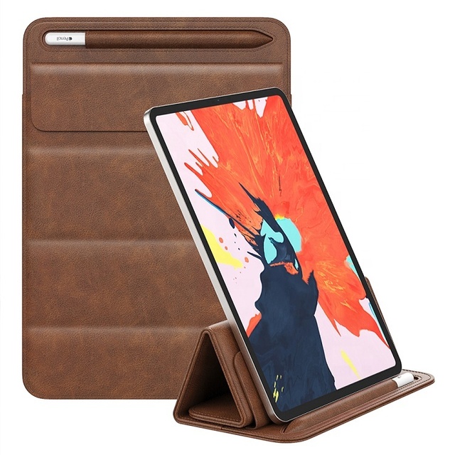 Luxury Tablet Sleeve Case Smart Cover for ipad Pro case with Pencil Holder Cover PU Leather Trifold Case for ipad Pro 11 12.9
