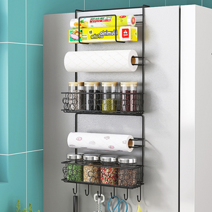 Spice Rack for Kitchen Organizer, Fridge Storage Shelf for Jar of <strong>Olive</strong> Oil, <strong>Cookware</strong> and Towels, with Adhesive Sicker - Product Image 3