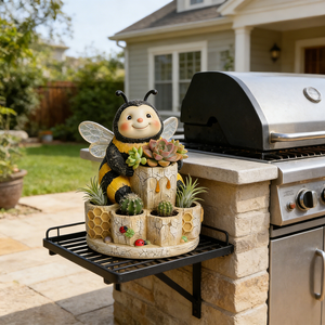 Pot de fleurs réaliste en résine abeille - Pot décoratif nid d'abeille avec <span class=keywords><strong>figurine</strong></span> d'abeille, support fantaisie pour plantes succulentes - Product Image 5