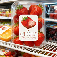 Étiquettes alimentaires auto-adhésives privées personnalisées rouleau d'autocollant d'emballage de boîte de fruits frais étanche impression CMJN étiquette de boîte de mise en conserve
