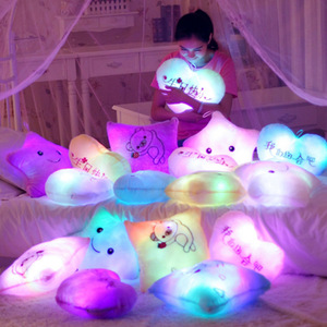 HY198 luce cuscino a cinque punte stella luminosa peluche per bambini luccichio a forma di stella luce notturna morbido cuscino peluche - Product Image 2