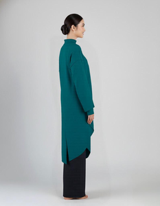 Túnica Deportiva Musulmana St-ok Terus Dari Kilang, Color Verde Azulado, Anti-Reflejante, con Abertura Lateral, 190GSM, PBT, Modesta, Uniforme, Comprador Mayorista Confiable MY - Product Image 4