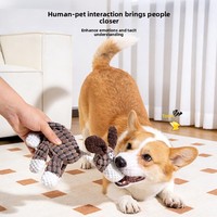 Jouet à mâcher couineur pour chien en peluche âne rembourré, durable, en maille, pour la dentition des petits et moyens chiens, jeu interactif
