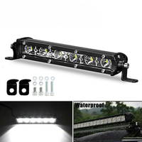 Lampu strip LED mobil 7 inci, ultra-tipis 6-LED satu baris, modifikasi kendaraan off-road, lampu sorot eksternal atap.