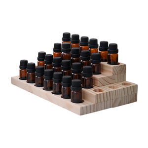 Wooden Essential Oil Storage Rack Natural Wood Color Desktop Cosmetic Organizer Shelf 4 Tier Display <b>Stand</b> for Bottles Nail - Product Image 3