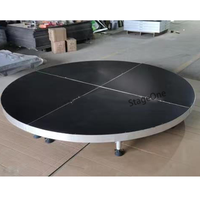 Plateforme de scène ronde en alliage d'aluminium de 2 m avec pieds réglables en hauteur pour événements, défilés, mariages