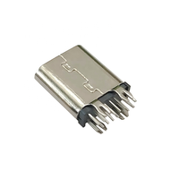 Connecteur femelle USB 3.1 Type C 14 broches en forme de harpon Montage vertical DIP à quatre pattes Connecteur USB de longueur 10mm