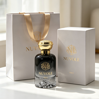 Emballage personnalisé, flacon de parfum transparent noir de 30 ml, 50 ml, 100 ml, flacon de parfum vide en verre de luxe avec boîte cadeau cylindrique