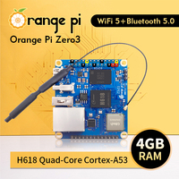 Kit carte de développement Orange Pi Zero 3 4G RAM Allwinner H618 WiFi5 + BT 5.0 boîtier en option ventilateur dissipateurs thermiques alimentation ensemble complet