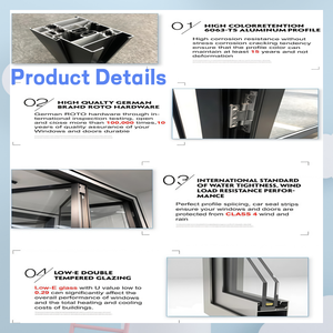 Puertas Comerciales de Vidrio Templado con Aislamiento Térmico de Estilo Nórdico, Puertas Plegables de Patio Tipo Acordeón para Balcón - Product Image 4