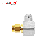 Connecteur de convertisseur d'adaptateur coaxial RF à angle droit, prise mâle SMA vers prise femelle BNC, 90 degrés, en stock
