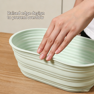 ตะกร้าซิลิโคนสำหรับพักแป้งขนมปัง DIY ขนาด 10 นิ้ว และ 9 นิ้ว แบบไม่ติดกระทะ ใช้ซ้ำได้ เป็นมิตรกับสิ่งแวดล้อม ชุดอุปกรณ์อบขนมปัง - Product Image 3
