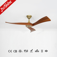 1stshine Ventilador de techo Interior Decorativo 6 velocidades Silencioso Motor de CC Ventilador de techo de alta velocidad de bajo voltaje