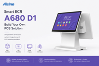 Système de point de vente Aisino à double écran tactile de 15,6 pouces avec SDK, système d'exploitation Android, 2 Go de RAM/16 Go de ROM, imprimante thermique, lecteur de codes-barres compatible
