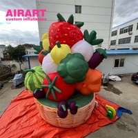 Ballon de panier de fruits gonflable de simulation personnalisée en usine de taille géante pour les décorations publicitaires d'activité
