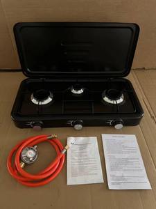 Cuisinière à <span class=keywords><strong>gaz</strong></span> portable de style européen à trois brûleurs, adaptée à une utilisation en camping-car, en extérieur et dans les hôtels - Product Image 3